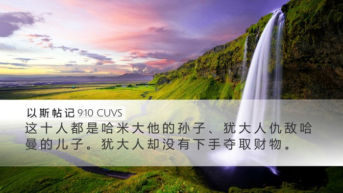 以 斯 帖 记 9:10 CUVS Bible Verse Image