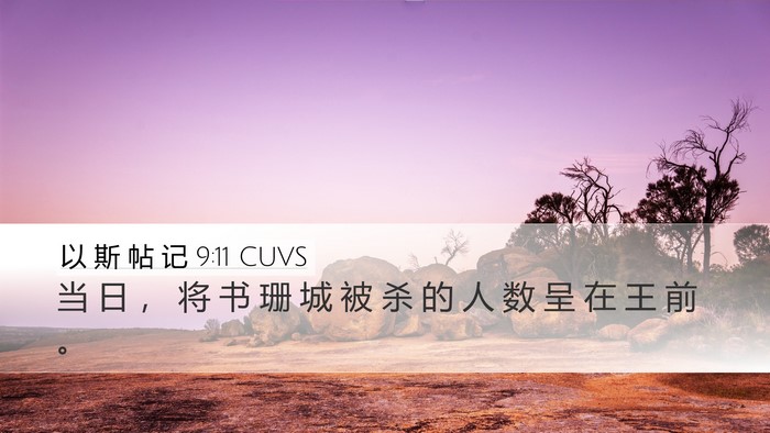 以 斯 帖 记 9:11 CUVS Bible Verse Image