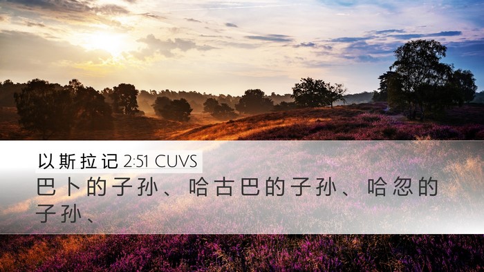 以 斯 拉 记 2:51 CUVS Desktop Wallpaper - 巴 卜 的 子 孙 、 哈 古 巴 的 子 孙 - Desktop Bible Verse Wallpaper