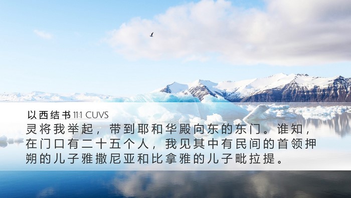 以 西 结 书 11:1 CUVS Desktop Wallpaper - 灵 将 我 举 起 ， 带 到 耶 和 华 殿 - Desktop Bible Verse Wallpaper
