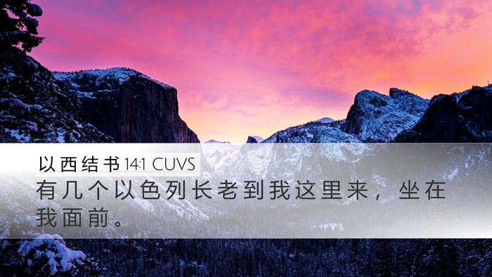 以 西 结 书 14:1 CUVS Desktop Wallpaper - 有 几 个 以 色 列 长 老 到 我 这 里 - Desktop Bible Verse Wallpaper