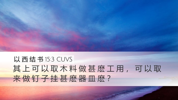以 西 结 书 15:3 CUVS Bible Verse Image