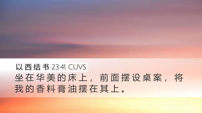 以 西 结 书 23:41 CUVS Bible Verse Image