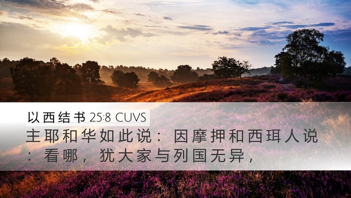 以 西 结 书 25:8 CUVS Bible Verse Image