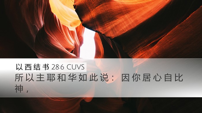 以 西 结 书 28:6 CUVS Bible Verse Image