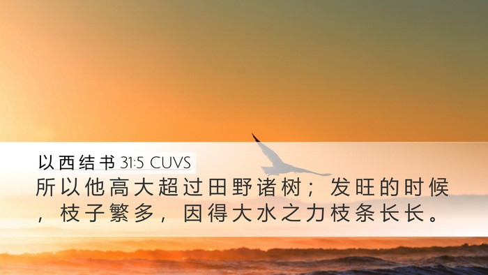 以 西 结 书 31:5 CUVS Desktop Wallpaper - 所 以 他 高 大 超 过 田 野 诸 树 ； - Desktop Bible Verse Wallpaper