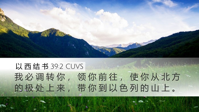 以 西 结 书 39:2 CUVS Desktop Wallpaper - 我 必 调 转 你 ， 领 你 前 往 ， 使 - Desktop Bible Verse Wallpaper