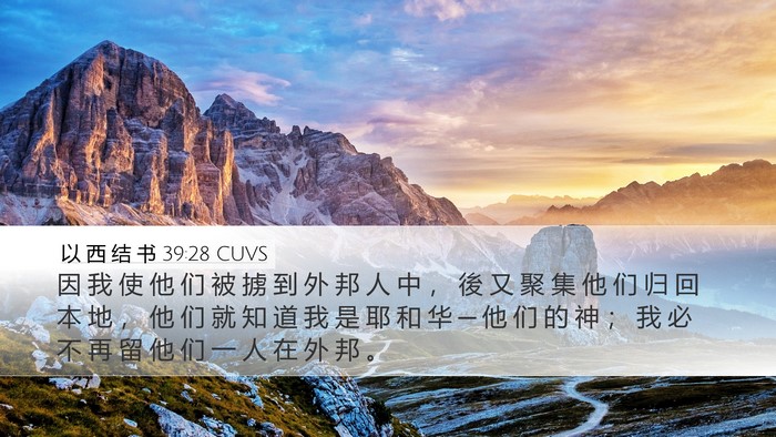 以 西 结 书 39:28 CUVS Bible Verse Image