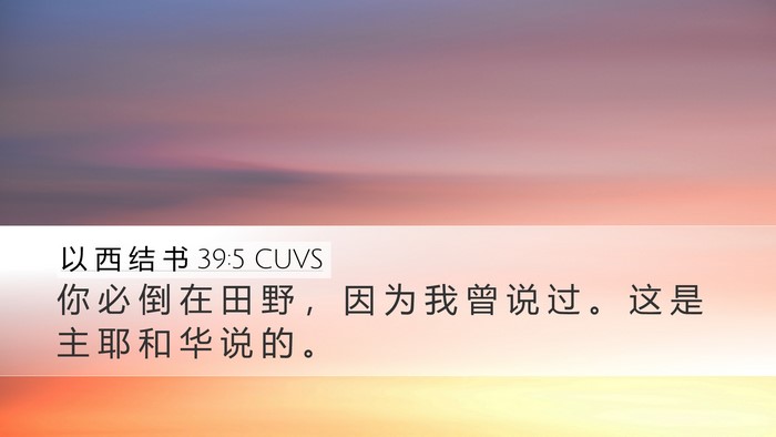 以 西 结 书 39:5 CUVS Desktop Wallpaper - 你 必 倒 在 田 野 ， 因 为 我 曾 说 - Desktop Bible Verse Wallpaper