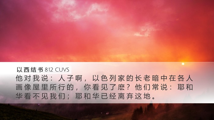 以 西 结 书 8:12 CUVS Bible Verse Image