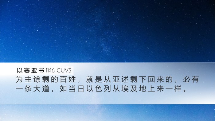 以 赛 亚 书 11:16 CUVS Bible Verse Image