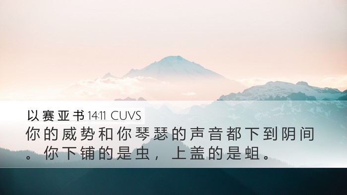 以 赛 亚 书 14:11 CUVS Bible Verse Image
