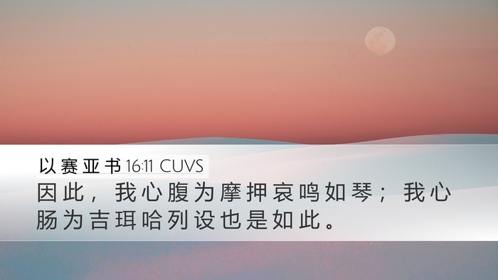 以 赛 亚 书 16:11 CUVS Bible Verse Image