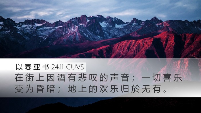 以 赛 亚 书 24:11 CUVS Bible Verse Image