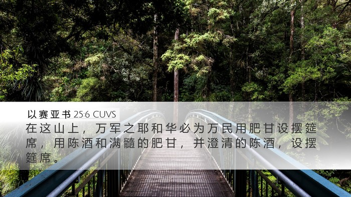 以 赛 亚 书 25:6 CUVS Bible Verse Image