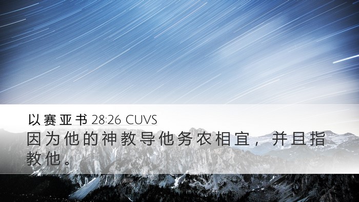 以 赛 亚 书 28:26 CUVS Bible Verse Image