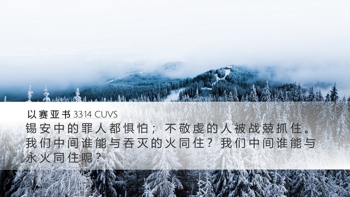 以 赛 亚 书 33:14 CUVS Bible Verse Image