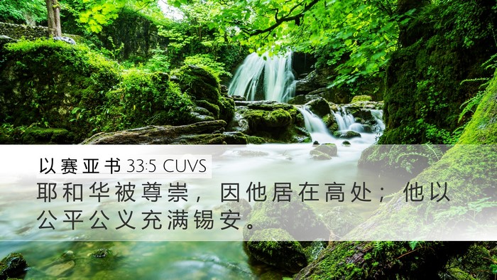 以 赛 亚 书 33:5 CUVS Bible Verse Image