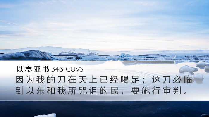 以 赛 亚 书 34:5 CUVS Bible Verse Image