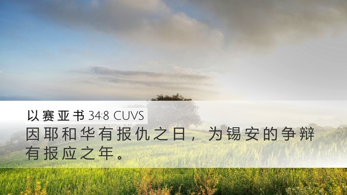 以 赛 亚 书 34:8 CUVS Bible Verse Image