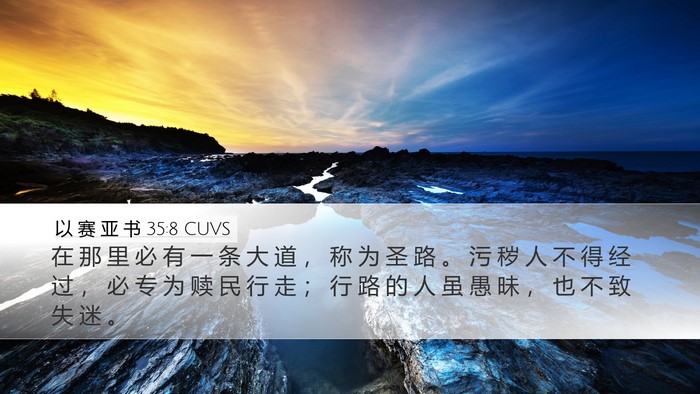 以 赛 亚 书 35:8 CUVS Bible Verse Image