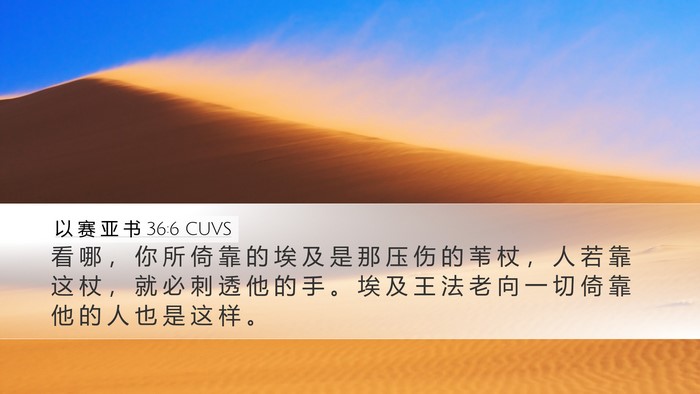 以 赛 亚 书 36:6 CUVS Bible Verse Image