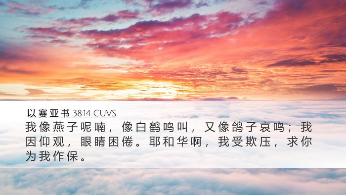 以 赛 亚 书 38:14 CUVS Bible Verse Image
