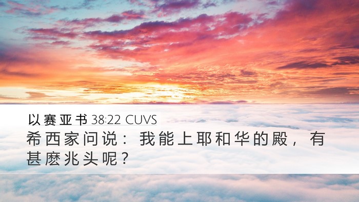 以 赛 亚 书 38:22 CUVS Bible Verse Image