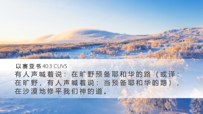 以 赛 亚 书 40:3 CUVS Bible Verse Image
