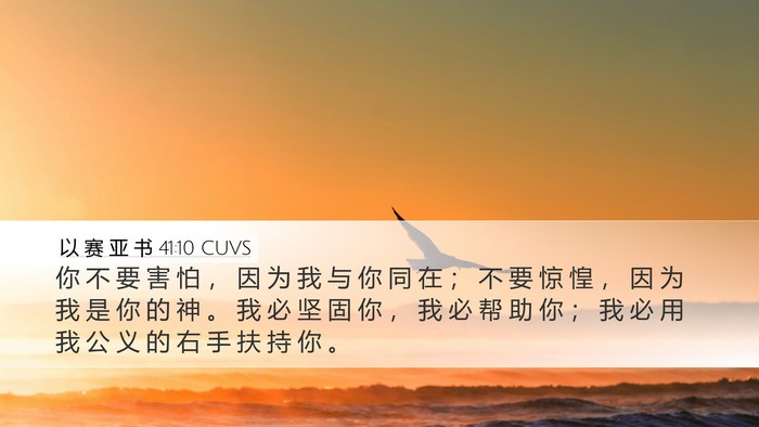 以 赛 亚 书 41:10 CUVS Bible Verse Image