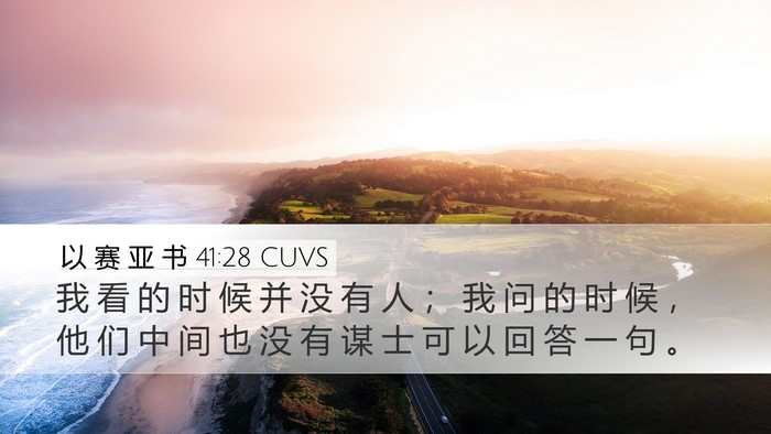 以 赛 亚 书 41:28 CUVS Bible Verse Image