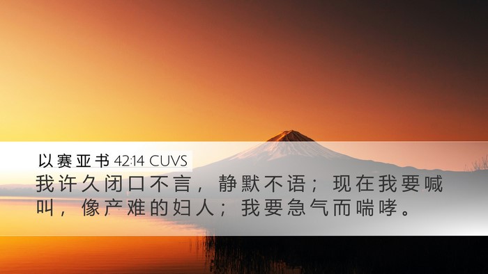 以 赛 亚 书 42:14 CUVS Bible Verse Image