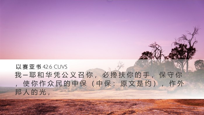 以 赛 亚 书 42:6 CUVS Bible Verse Image