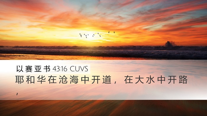 以 赛 亚 书 43:16 CUVS Bible Verse Image