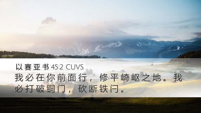 以 赛 亚 书 45:2 CUVS Bible Verse Image