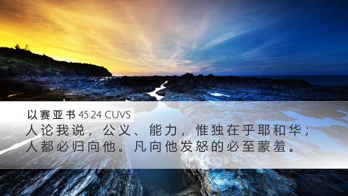 以 赛 亚 书 45:24 CUVS Bible Verse Image
