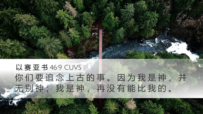 以 赛 亚 书 46:9 CUVS Bible Verse Image