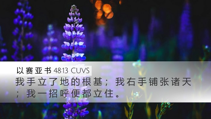 以 赛 亚 书 48:13 CUVS Bible Verse Image