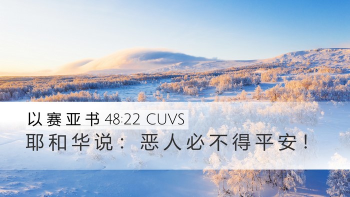 以 赛 亚 书 48:22 CUVS Bible Verse Image