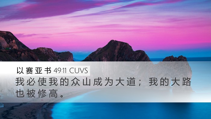 以 赛 亚 书 49:11 CUVS Bible Verse Image