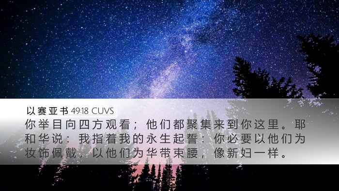 以 赛 亚 书 49:18 CUVS Bible Verse Image