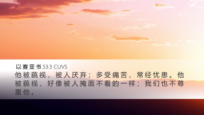 以 赛 亚 书 53:3 CUVS Bible Verse Image