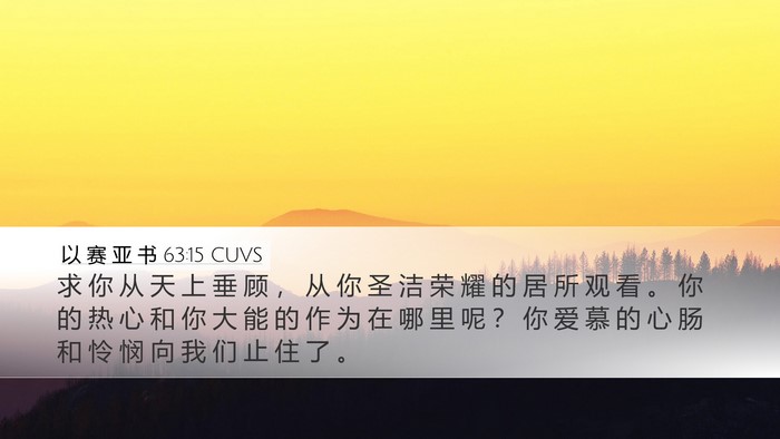 以 赛 亚 书 63:15 CUVS Bible Verse Image