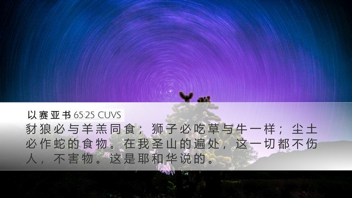 以 赛 亚 书 65:25 CUVS Bible Verse Image