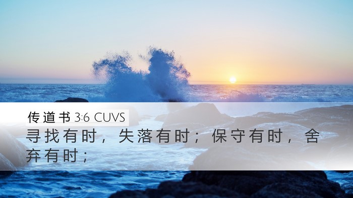 传 道 书 3:6 CUVS Desktop Wallpaper - 寻 找 有 时 ， 失 落 有 时 ； 保 守 - Desktop Bible Verse Wallpaper