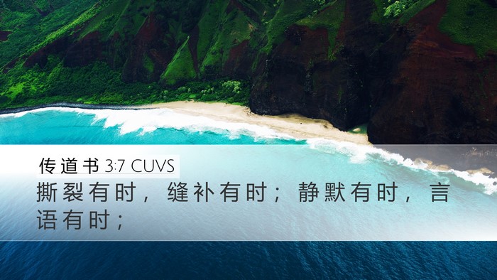 传 道 书 3:7 CUVS Bible Verse Image