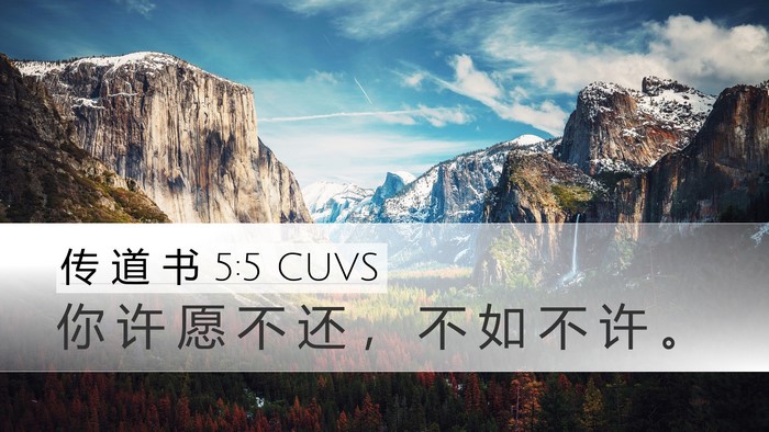 传 道 书 5:5 CUVS Bible Verse Image