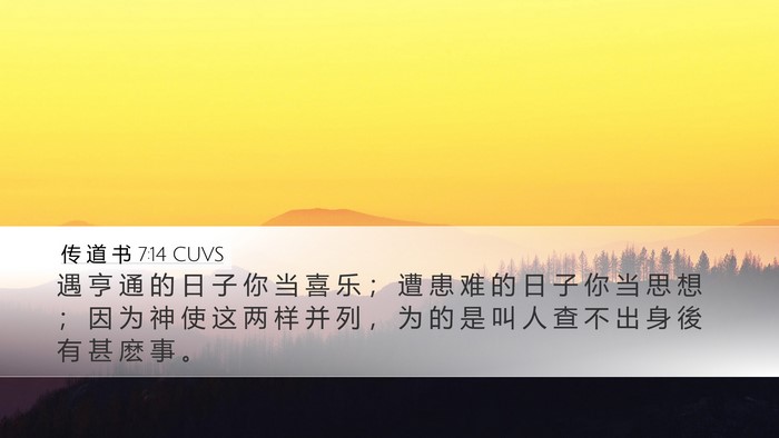 传 道 书 7:14 CUVS Bible Verse Image