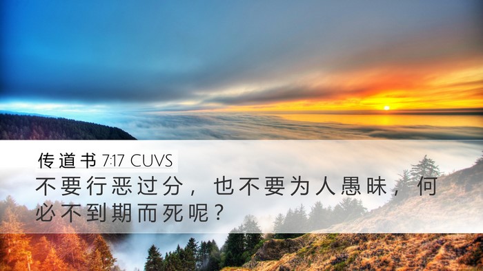 传 道 书 7:17 CUVS Bible Verse Image