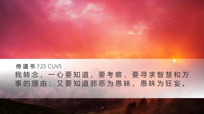 传 道 书 7:25 CUVS Bible Verse Image